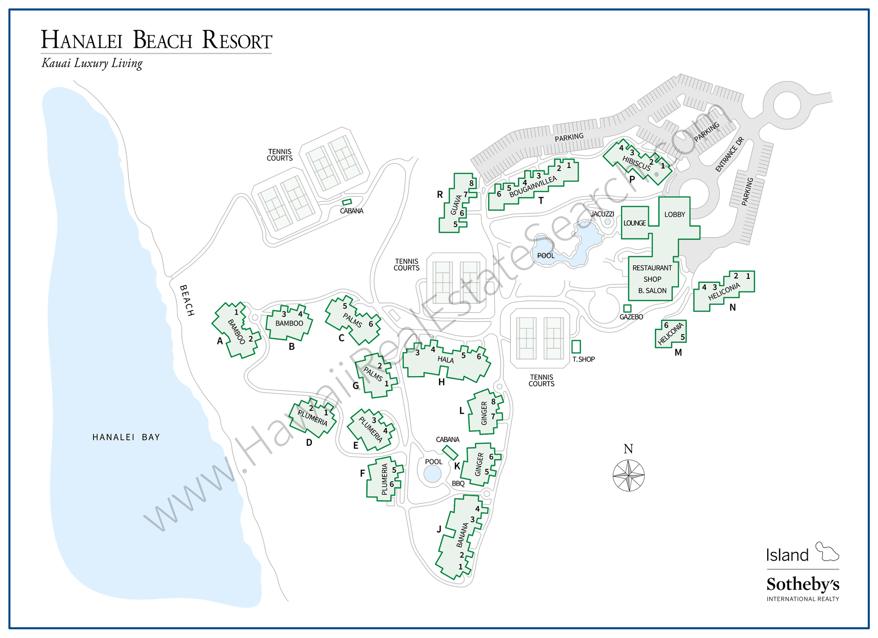 Hanalei Bay Resort Property Map